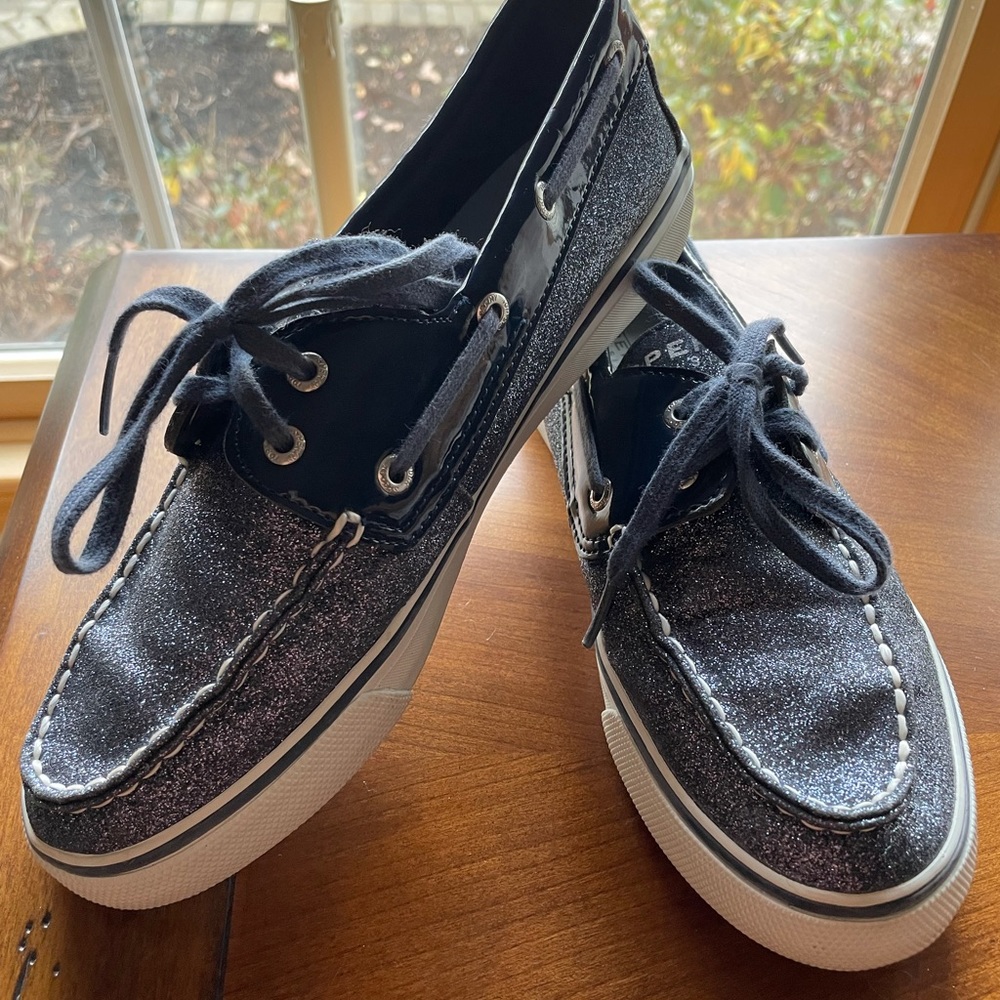 Sperry Topsider Navy Glitter Shoe